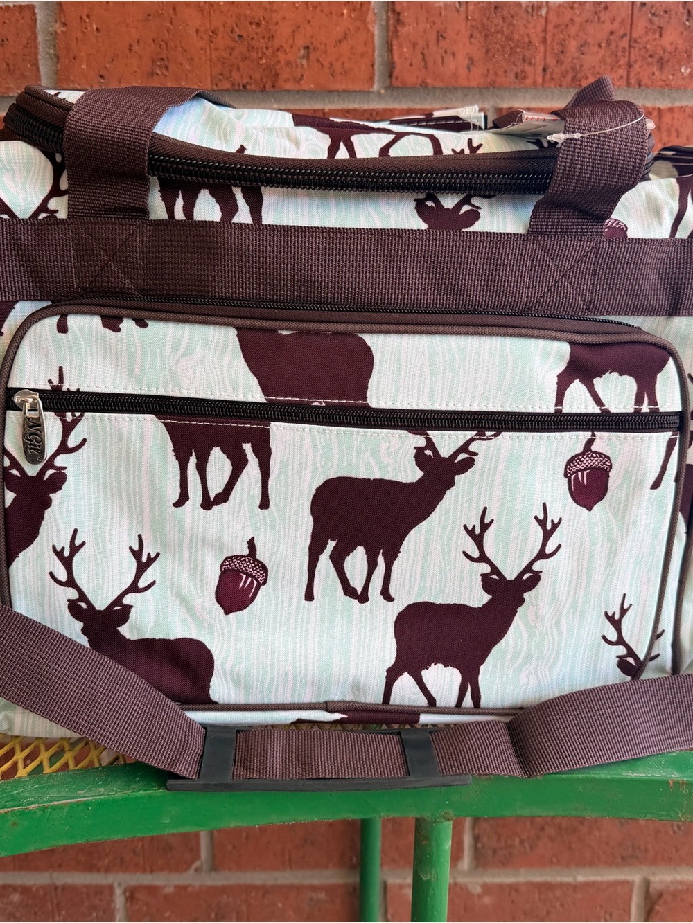 NWT Boys Mint Deer Print Travel Bag, boys duffle
